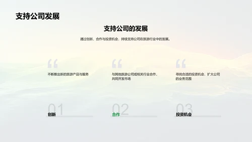 旅游业投资汇报总结PPT模板