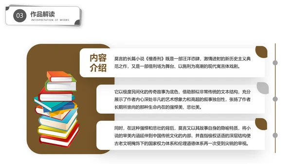 作家莫言读书PPT模板