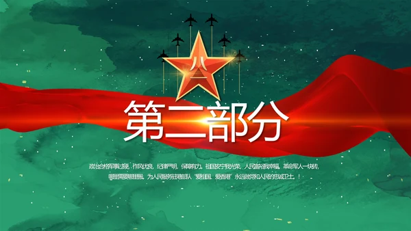迷彩风八一国防军事部队PPT动态模板
