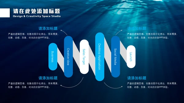 深渊海洋海底光线通用PPT模板