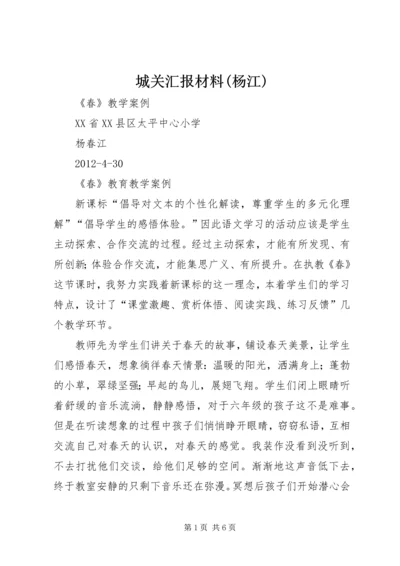 城关汇报材料(杨江) (2).docx