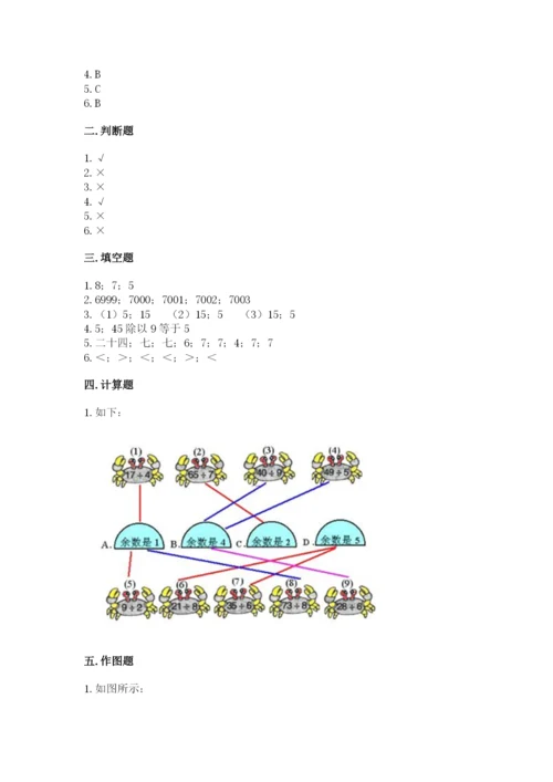 小学二年级下册数学期末测试卷附答案（综合卷）.docx