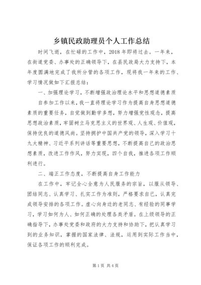 乡镇民政助理员个人工作总结.docx