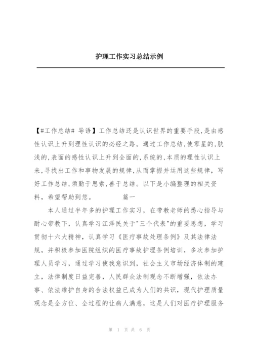护理工作实习总结示例.docx