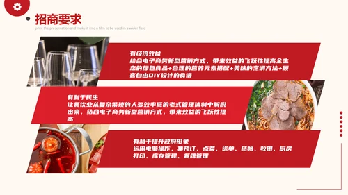 餐饮行业连锁招商加盟宣传通用PPT模板