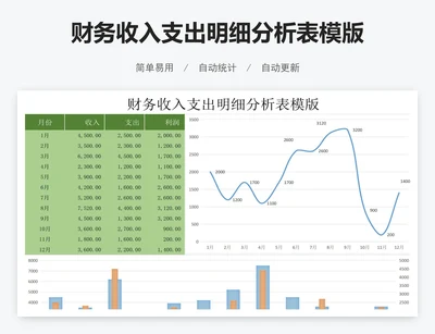 财务收入支出明细分析表模版
