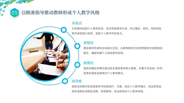 蓝色绿色几何形状三角形简约教研员培训动态PPT教师培训