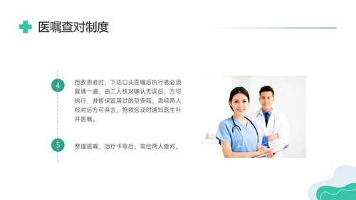 绿色形状商务实拍医嘱执行制度及流程培训执行制度ppt护理医疗