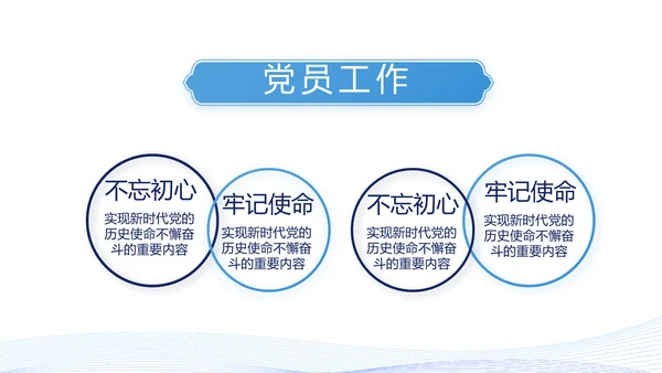 蓝色党建党支部年终工作总结述职报告动态PPT