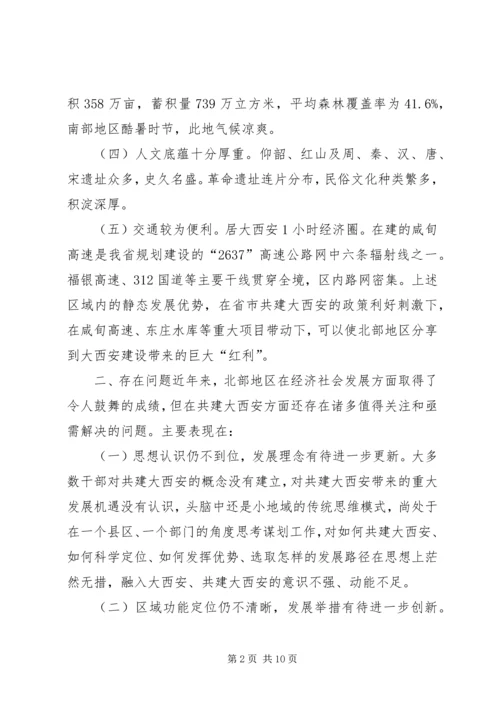 关于加快市北部地区突破发展助推大西安建设调研报告.docx