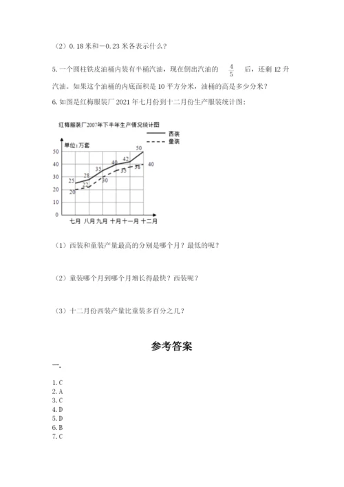 人教版数学六年级下册试题期末模拟检测卷带答案（综合题）.docx