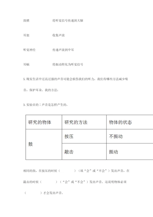 教科版科学四年级上册第一单元《声音》测试卷【重点】.docx