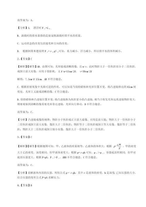 合肥市第四十八中学物理八年级下册期末考试专题测评练习题.docx