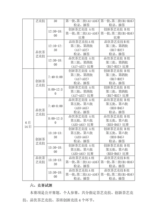 2015年全国职业院校技能大赛高职组“中华茶艺赛项规程