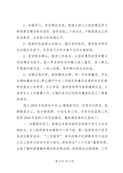 乡镇纪委书记述职述廉报告范文某年-乡镇述职述廉报告某年.docx