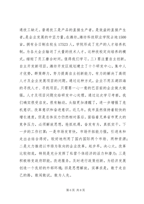 赴滨州、潍坊、临沂三市学习考察报告.docx