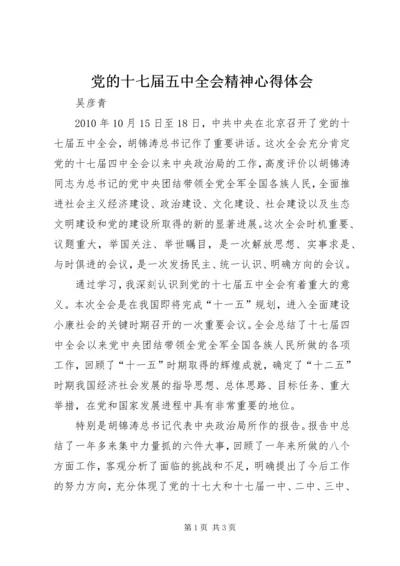 党的十七届五中全会精神心得体会.docx