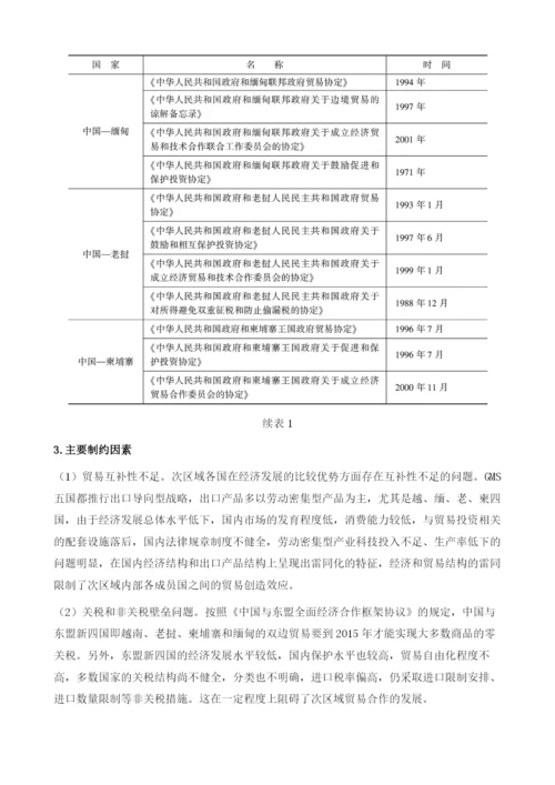 大湄公河次区域的贸易与投资合作.docx