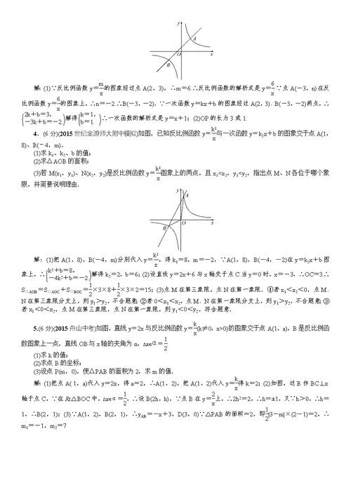 2016年中考重点题型专项集(数学)