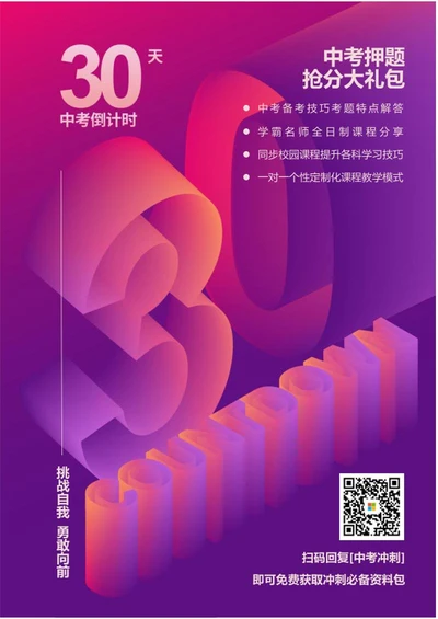 小清新炫彩粉色中考倒计时30天word模板