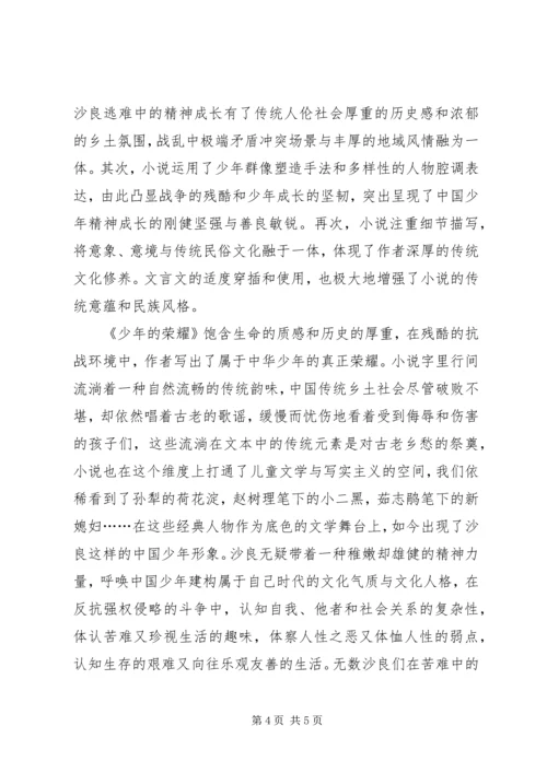 少年的荣耀读后感 (2).docx