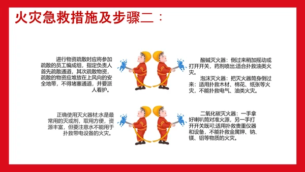 可爱卡通火灾消防灭火安全宣传PPT课件