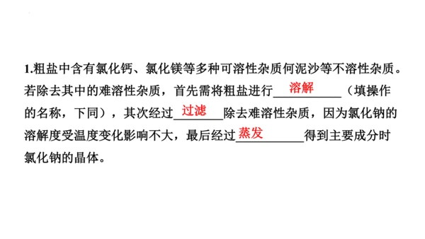 人教版九年级化学下册实验活动《粗盐的提纯》课件