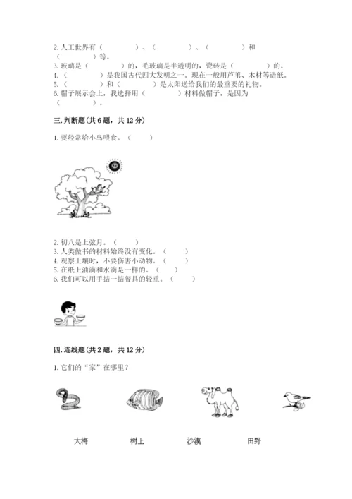 教科版小学二年级上册科学期末测试卷（巩固）.docx