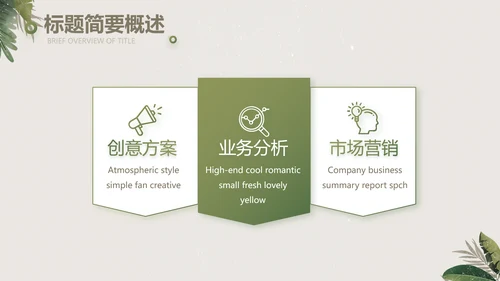 绿色清新草本美容护肤工作总结PPT