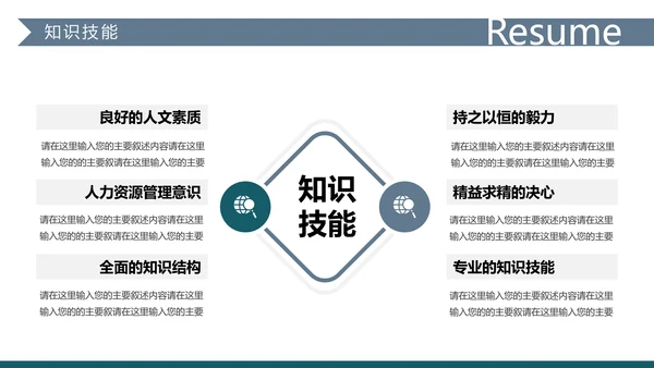 大气述职求职个人简历岗位竞聘PPT模板