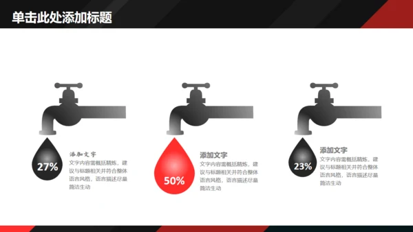黑红配色动感简约商务风通用PPT多用途模板
