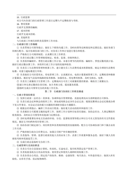 行政部各岗位职责.docx