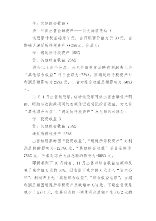 浅析准则变动下可供出售金融资产盈余管理论文.docx