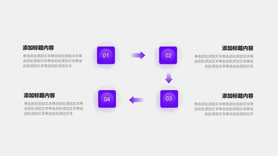 关系页-紫色商务风4项递进关系列表