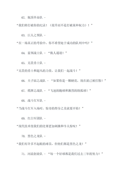 好听有特色的队名和口号