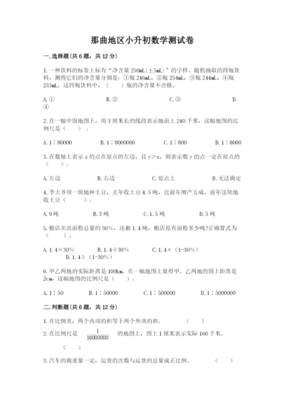 那曲地区小升初数学测试卷完整答案.docx