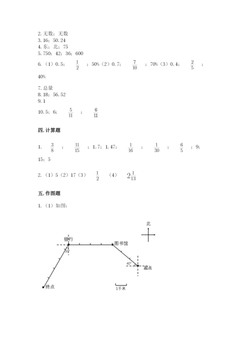 2022人教版六年级上册数学期末测试卷附答案（轻巧夺冠）.docx