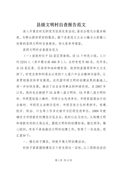 县级文明村自查报告范文.docx