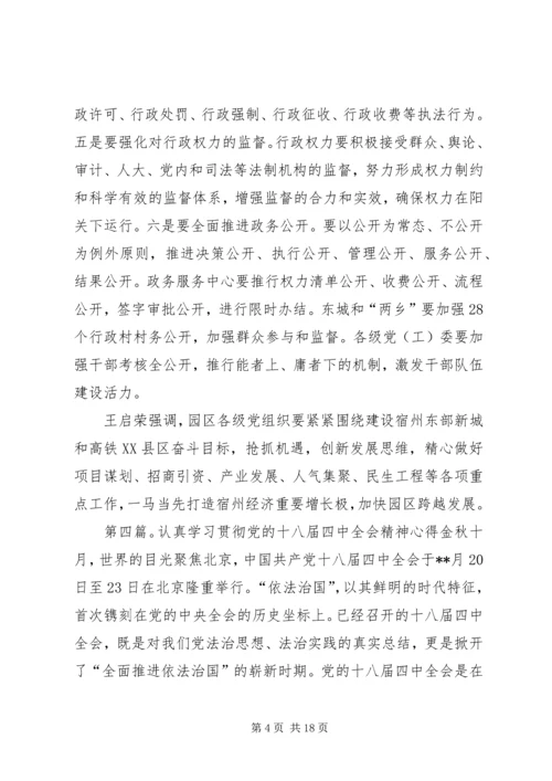 学习贯彻落实党的十八届四中全会精神.docx