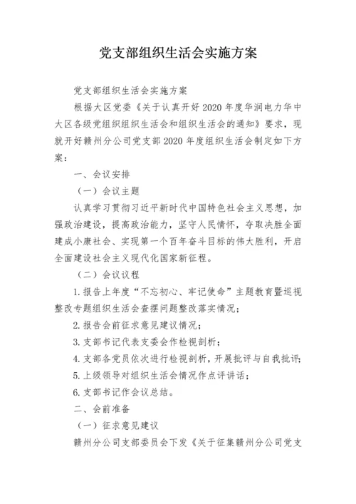 党支部组织生活会实施方案.docx