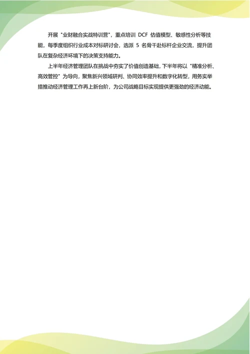 总经济师年中工作总结(年度年终通用)