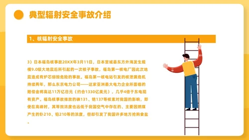 橙色插画风辐射安全培训课件安全教育