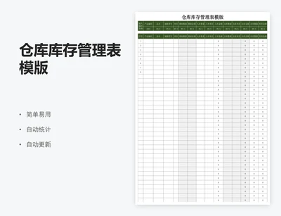 仓库库存管理表模版