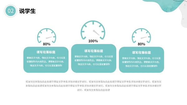 绿色清新简约流体形状曲线教师说课通用模版PPT