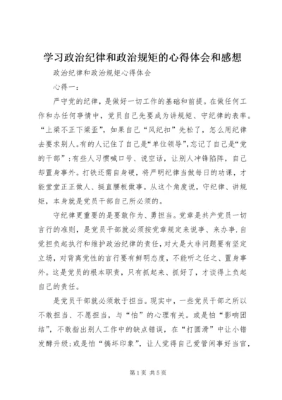 学习政治纪律和政治规矩的心得体会和感想 (4).docx