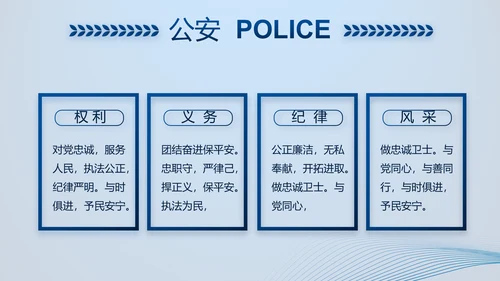 蓝色大气公安部治安管理局动态PPT模板