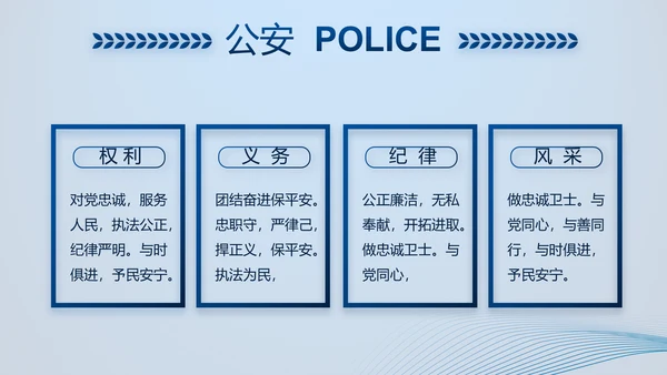 蓝色大气公安部治安管理局动态PPT模板