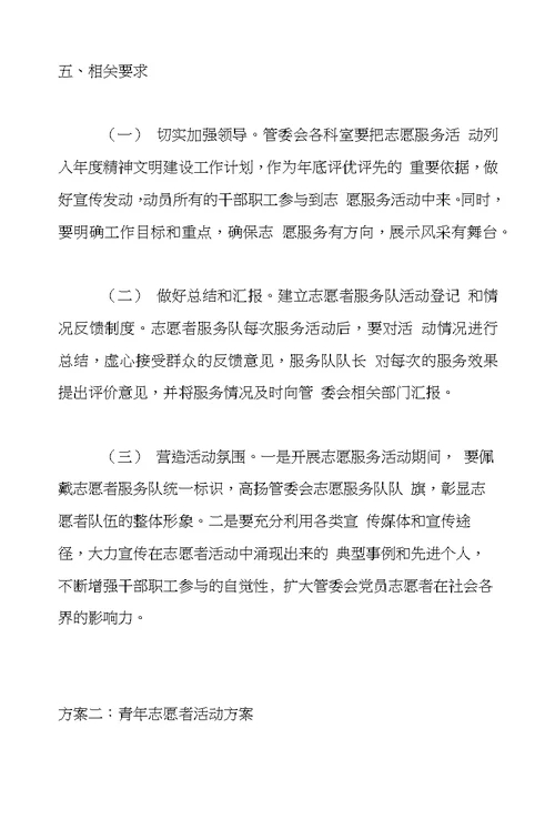 青年志愿者活动方案