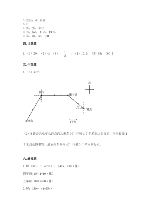 小学六年级上册数学期末测试卷及完整答案（全国通用）.docx