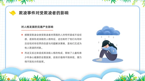 简约插画校园霸凌主题班会PPT课件